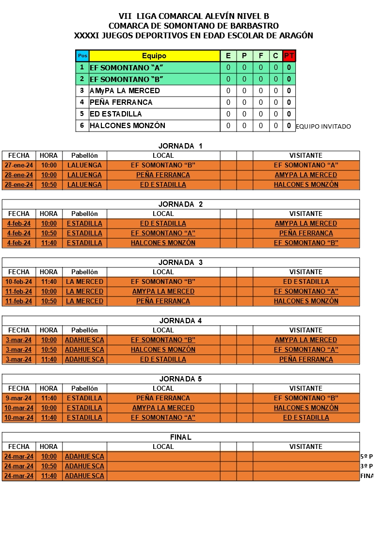 3 Calendario ALEVÍN